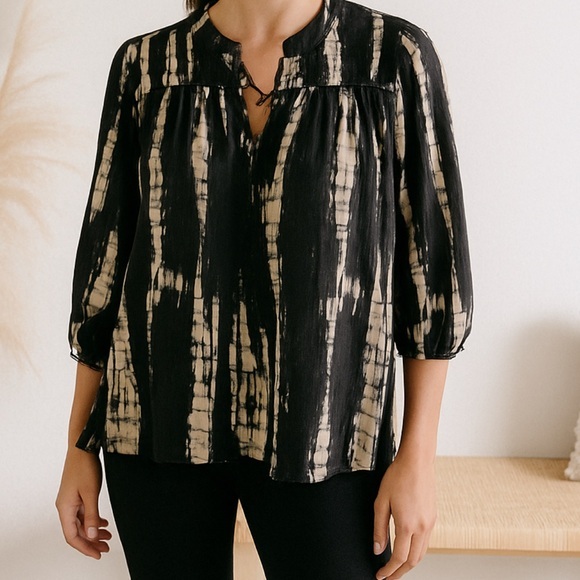 BA&SH Kea Tie Dye Blouse in Black